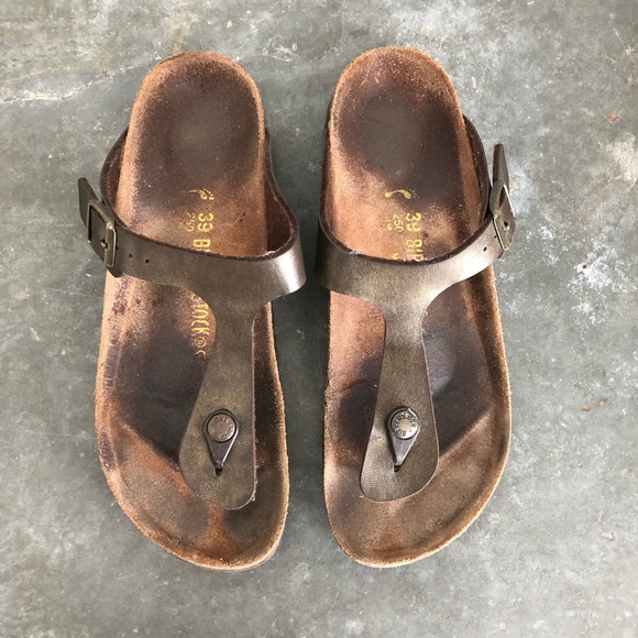 birkenstock metallic taupe gizeh